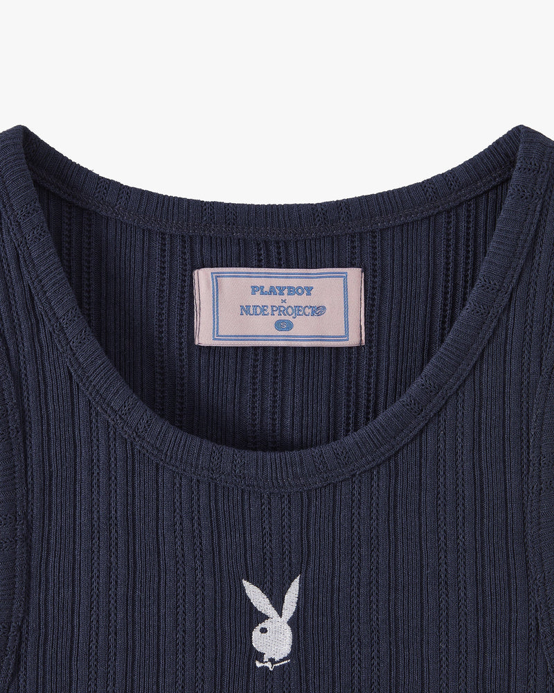 CUT&SEW PLAYBOY TANK TOP NAVY