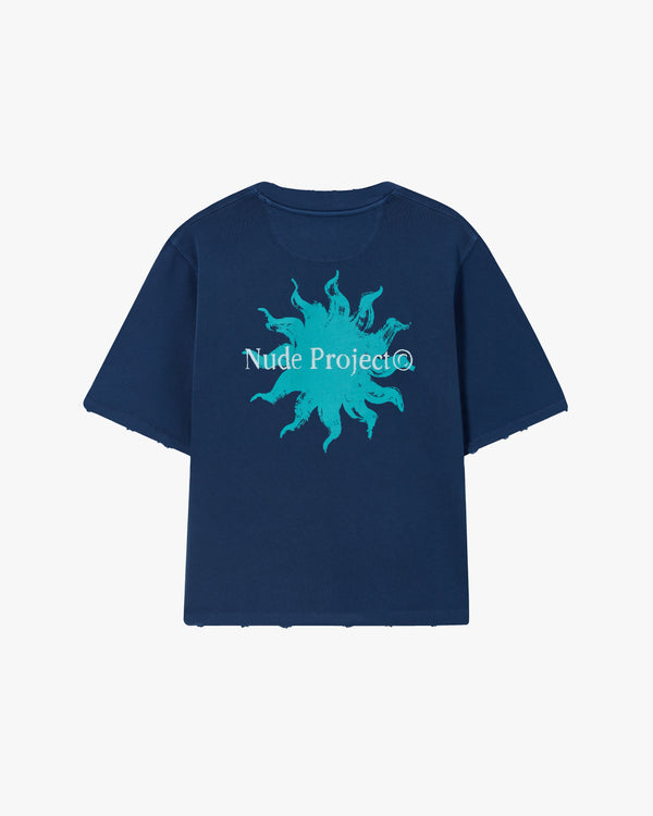 SOLET CROPPED TEE NAVY