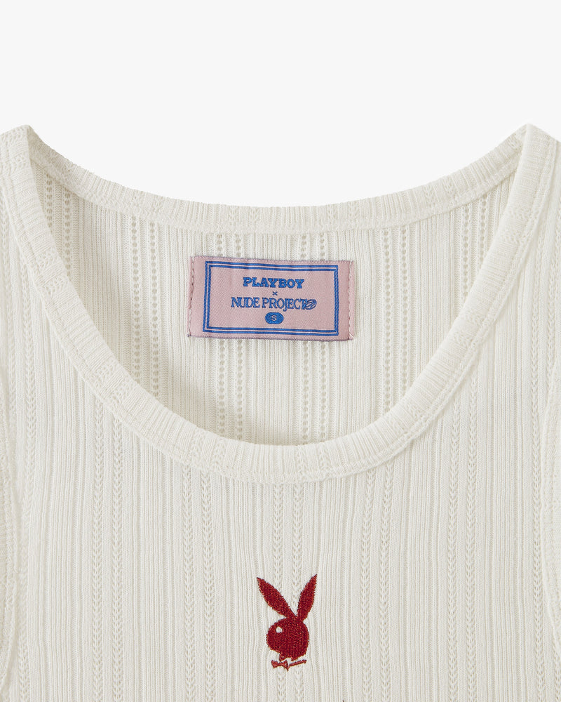 CUT&SEW PLAYBOY TANK TOP OFF-WHITE