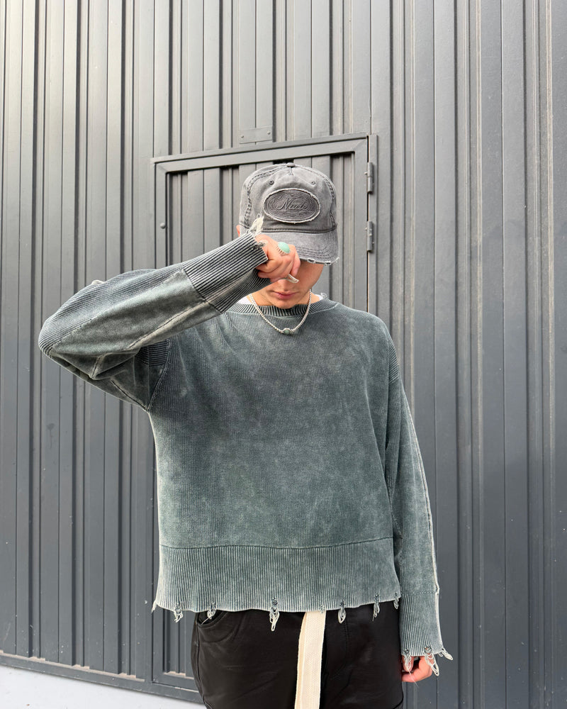 PERFECT CROP KNIT GREEN