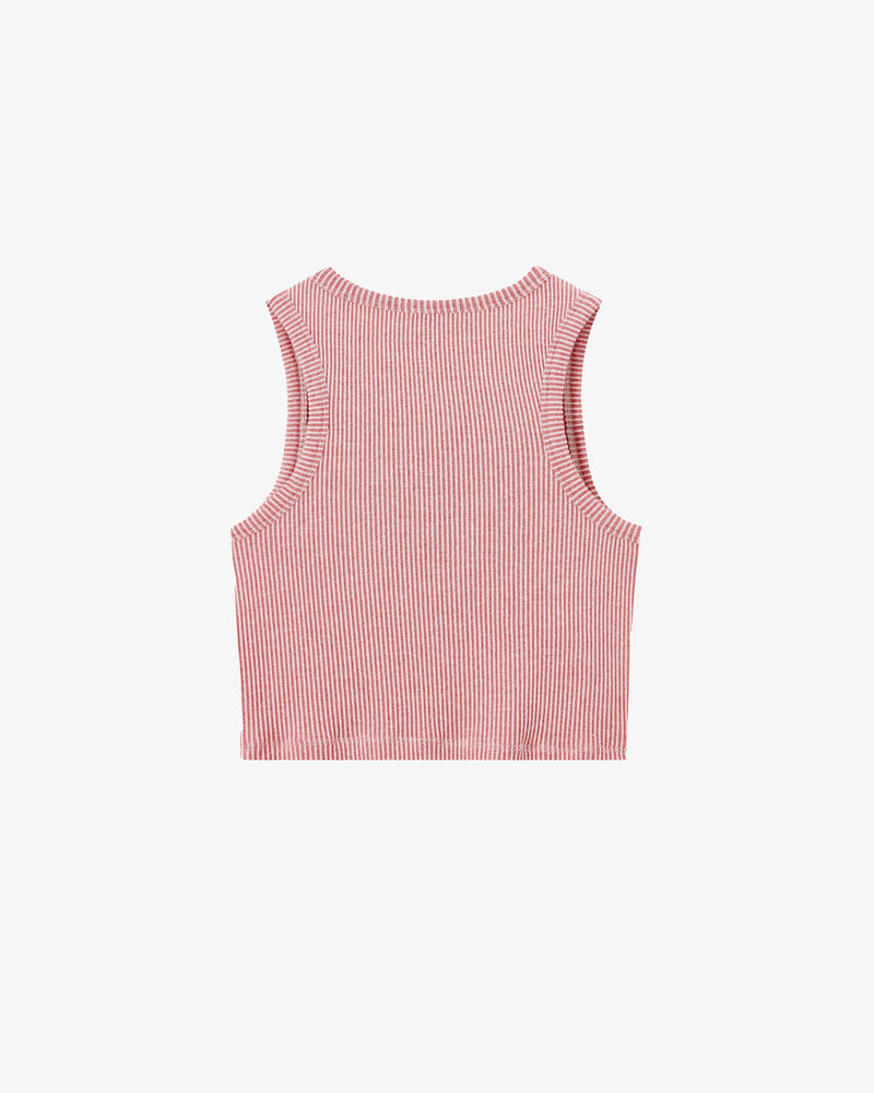 PLAYBOY CONTRAST RIBBED TANK TOP RED